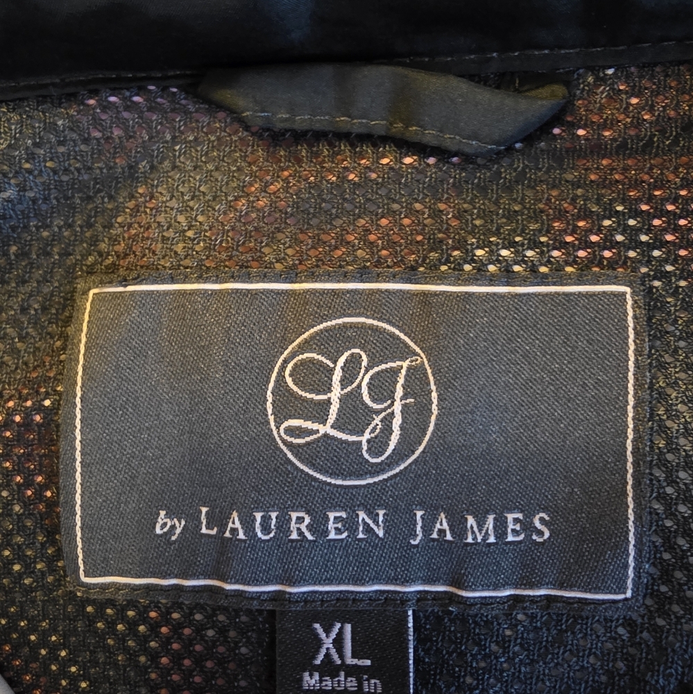 Lauren James Tropical Print Pullover Jacket w/Covered Zippered Pocket On Front - Picture 4 of 6